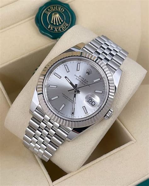 rolex rhodium vs silver dial|2022 rolex datejust 41mm.